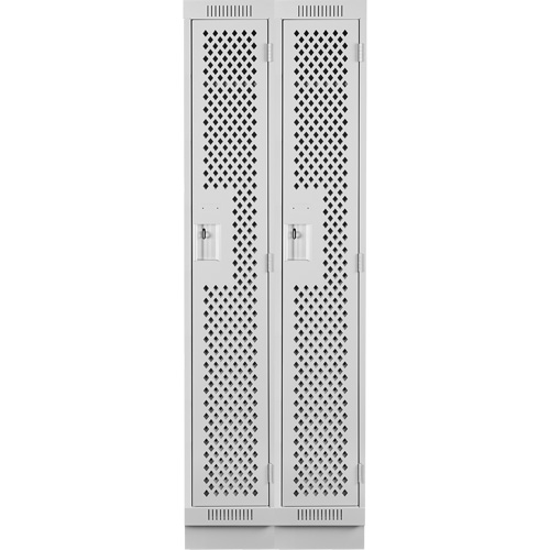Clean Line Lockers, Bank of 2, 24" x 12" x 76", Steel, Grey, Rivet (Assembled), Perforated Nuna Depot Inc.