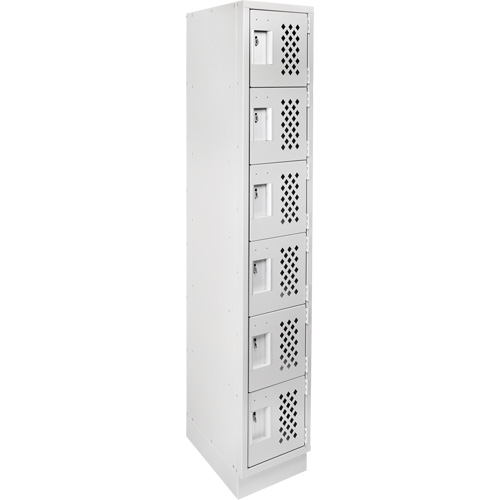 Assembled Lockerettes Clean Line Perforated Economy Lockers, 6 -tier, 18" x 72" x 12", Steel Nuna Depot Inc.