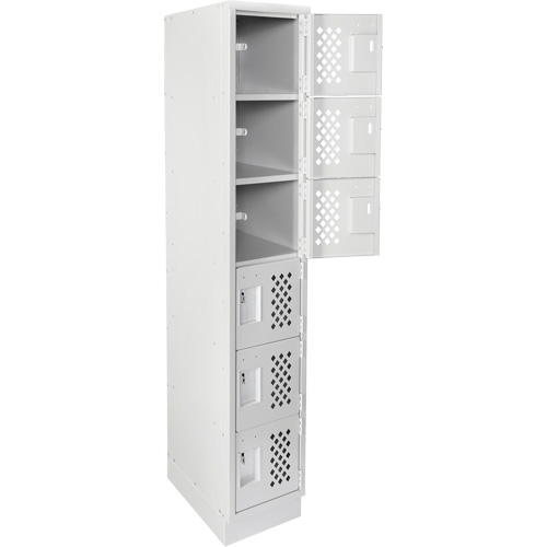 Assembled Lockerettes Clean Line Perforated Economy Lockers, 6 -tier, 18" x 72" x 12", Steel Nuna Depot Inc.