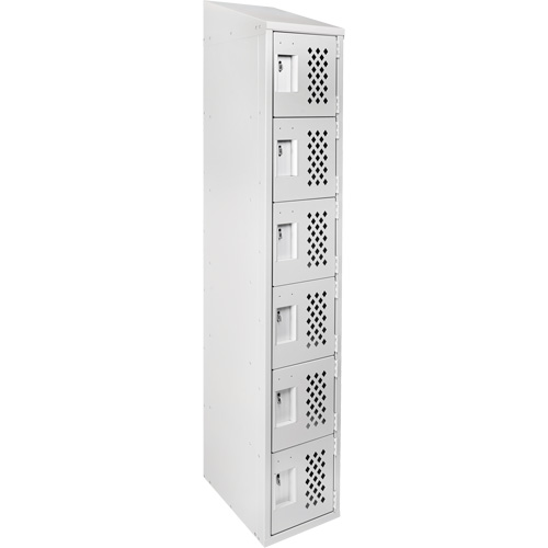 Assembled Lockerettes Clean Line Perforated Economy Lockers, 6 -tier, 18" x 72" x 12", Steel Nuna Depot Inc.