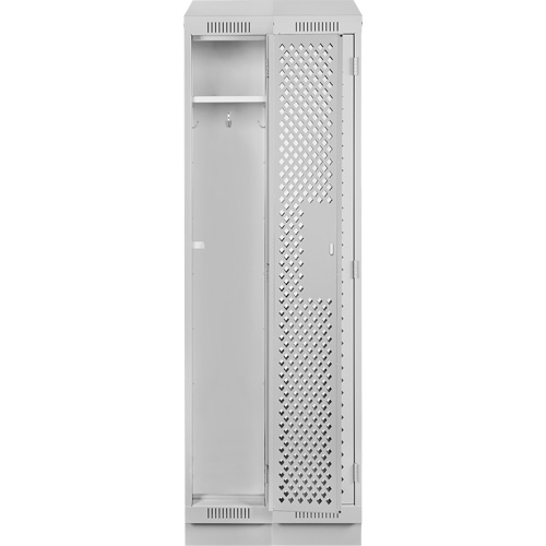 Clean Line Lockers, Bank of 2, 24" x 18" x 82", Steel, Grey, Rivet (Assembled), Perforated Nuna Depot Inc.