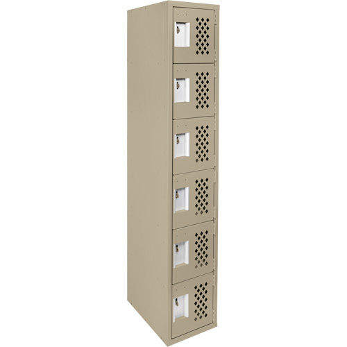 Clean-Line Perforated Lockerette, 6 -tier, 15" x 72" x 12", Steel Nuna Depot Inc.
