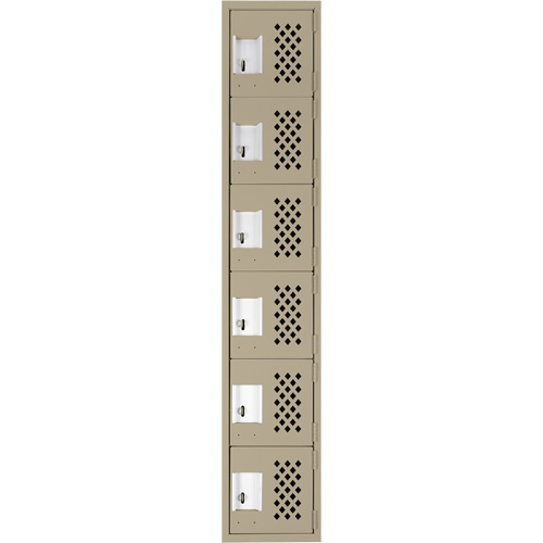 Clean-Line Perforated Lockerette, 6 -tier, 15" x 72" x 12", Steel Nuna Depot Inc.