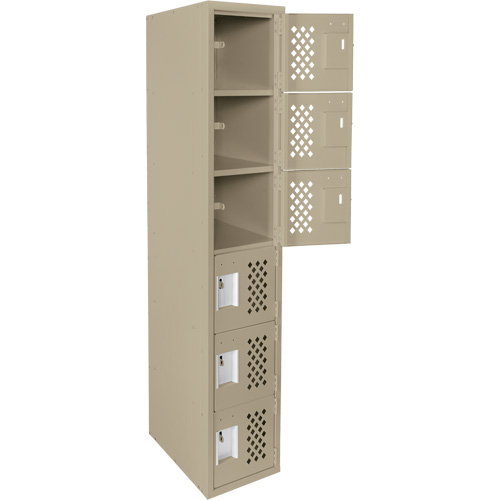 Clean-Line Perforated Lockerette, 6 -tier, 15" x 72" x 12", Steel Nuna Depot Inc.
