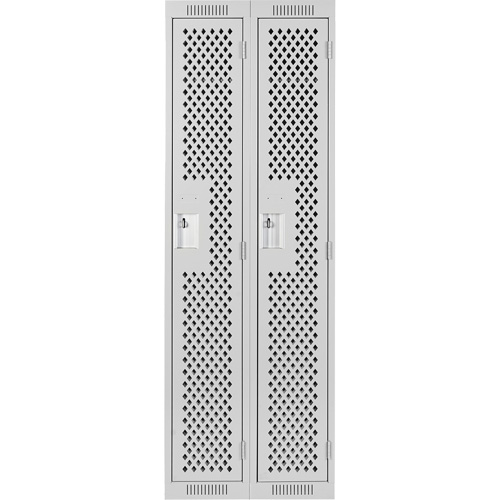 Clean Line Lockers, 2 -tier, 12" x 12" x 72", Steel, Grey, Rivet (Assembled), Perforated Nuna Depot Inc.