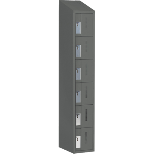Concorde Heavy-Duty Lockers, 6 -tier, 12" x 18" x 78", Steel, Charcoal, Welded (Assembled) Nuna Depot Inc.