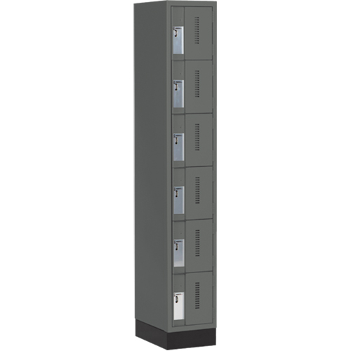 Concorde Heavy-Duty Lockers, 6 -tier, 12" x 18" x 76", Steel, Charcoal, Welded (Assembled) Nuna Depot Inc.