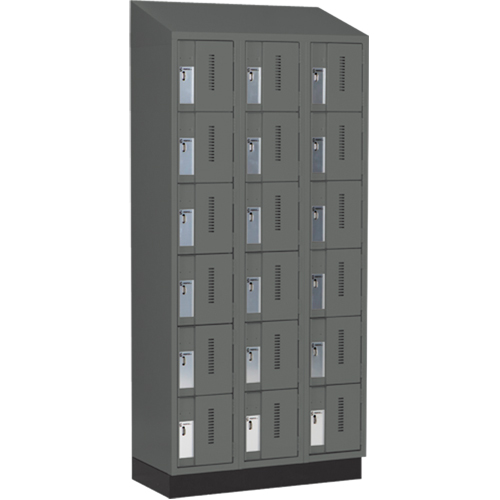 Concorde Heavy-Duty Lockers, 6 -tier, Bank of 3, 36" x 18" x 82", Steel, Charcoal, Welded (Assembled) Nuna Depot Inc.