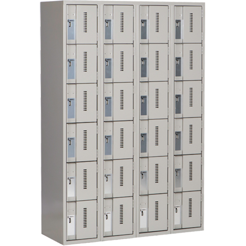 Concorde Heavy-Duty Lockers, 6 -tier, Bank of 4, 48" x 18" x 72", Steel, Grey, Welded (Assembled) Nuna Depot Inc.