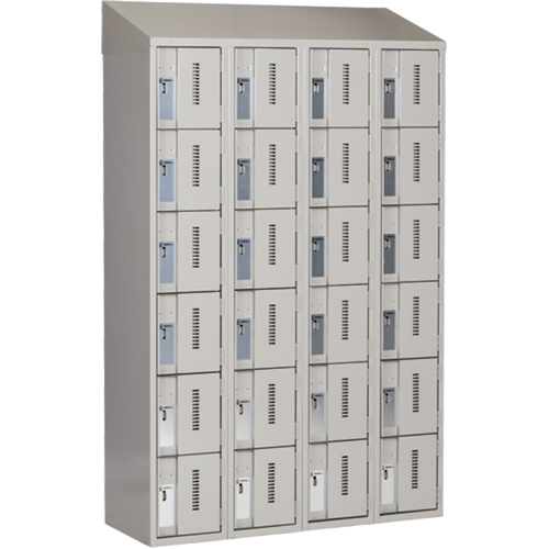 Concorde Heavy-Duty Lockers, 6 -tier, Bank of 4, 48" x 18" x 78", Steel, Grey, Welded (Assembled) Nuna Depot Inc.