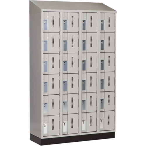 Concorde Heavy-Duty Lockers, 6 -tier, Bank of 4, 48" x 18" x 82", Steel, Grey, Welded (Assembled) Nuna Depot Inc.