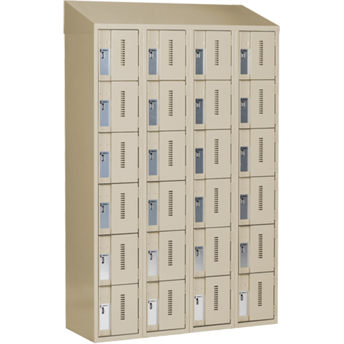 Concorde Heavy-Duty Lockers, 6 -tier, Bank of 4, 48" x 18" x 78", Steel, Beige, Welded (Assembled) Nuna Depot Inc.