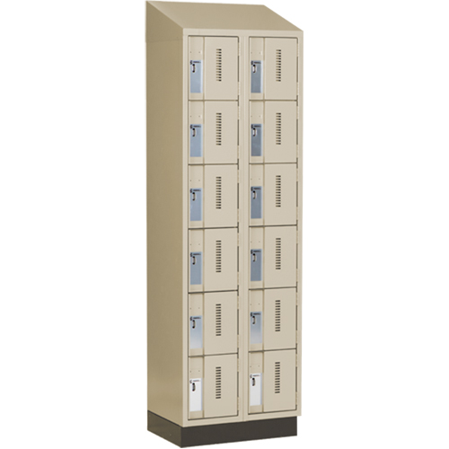 Concorde Heavy-Duty Lockers, 6 -tier, Bank of 2, 24" x 18" x 82", Steel, Beige, Welded (Assembled) Nuna Depot Inc.