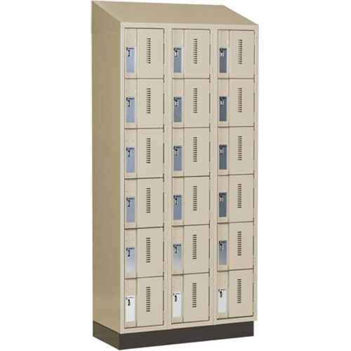 Concorde Heavy-Duty Lockers, 6 -tier, Bank of 3, 36" x 18" x 82", Steel, Beige, Welded (Assembled) Nuna Depot Inc.