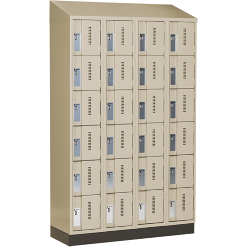 Concorde Heavy-Duty Lockers, 6 -tier, Bank of 4, 48" x 18" x 82", Steel, Beige, Welded (Assembled) Nuna Depot Inc.