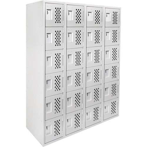 Clean Line Lockerettes, 6 -tier, Bank of 4, 18" x 72" x 12", Steel Nuna Depot Inc.