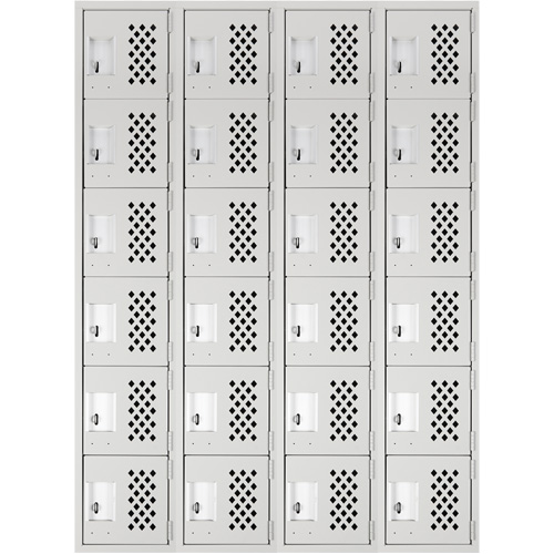 Clean Line Lockerettes, 6 -tier, Bank of 4, 18" x 72" x 12", Steel Nuna Depot Inc.