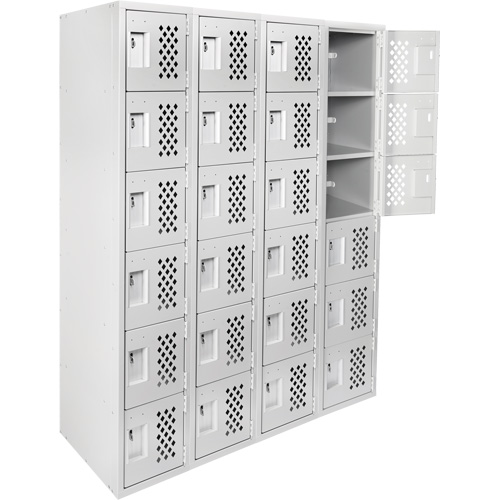 Clean Line Lockerettes, 6 -tier, Bank of 4, 18" x 72" x 12", Steel Nuna Depot Inc.