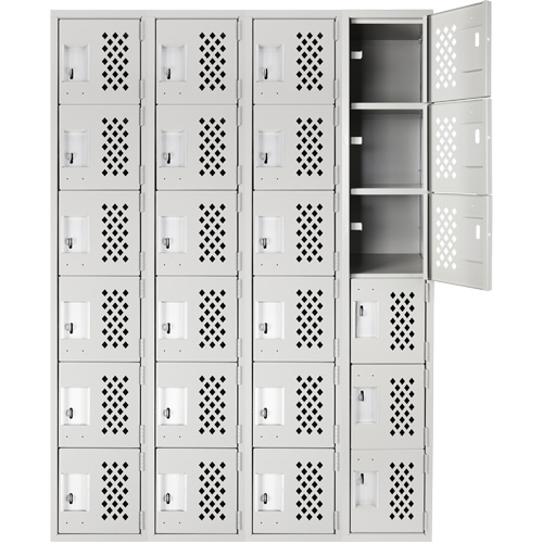 Clean Line Lockerettes, 6 -tier, Bank of 4, 18" x 72" x 12", Steel Nuna Depot Inc.