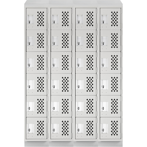 Assembled Clean Line Perforated Economy Lockers, 6 -tier, Bank of 4, 18" x 72" x 12", Steel Nuna Depot Inc.