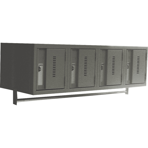 Wall Hung Lockers - Heavy Duty, Bank of 4, 18" x 12" x 12", Steel Nuna Depot Inc.