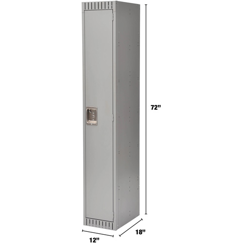 Lockers, 12" x 18" x 72", Steel, Grey, Knocked Down Nuna Depot Inc.