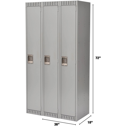Casiers, Bloc de 3, 36" x 18" x 72", Acier, Gris, D&eacute;mont&eacute; Nuna Depot Inc.