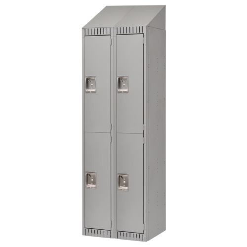 Casiers, 2 niveaux, Bloc de 2, 24" x 18" x 82", Acier, Gris, D&eacute;mont&eacute; Nuna Depot Inc.
