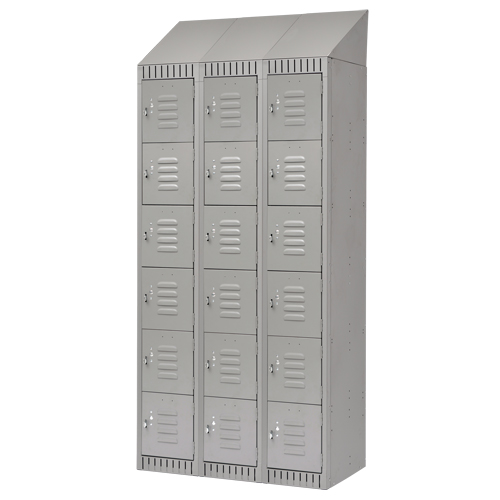 Casiers, 6 niveaux, Bloc de 3, 36" x 18" x 82", Acier, Gris, D&eacute;mont&eacute; Nuna Depot Inc.