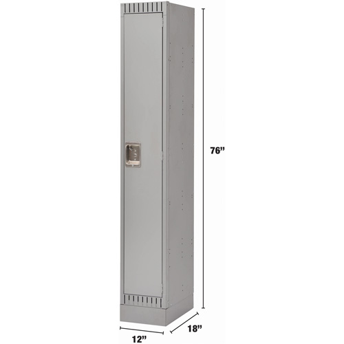 Lockers, 12" x 18" x 76", Steel, Grey, Knocked Down Nuna Depot Inc.