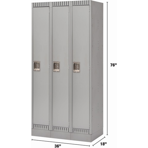 Casiers, Bloc de 3, 36" x 18" x 76", Acier, Gris, D&eacute;mont&eacute; Nuna Depot Inc.