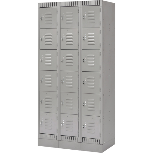 Casiers, 6 niveaux, Bloc de 3, 36" x 18" x 76", Acier, Gris, D&eacute;mont&eacute; Nuna Depot Inc.