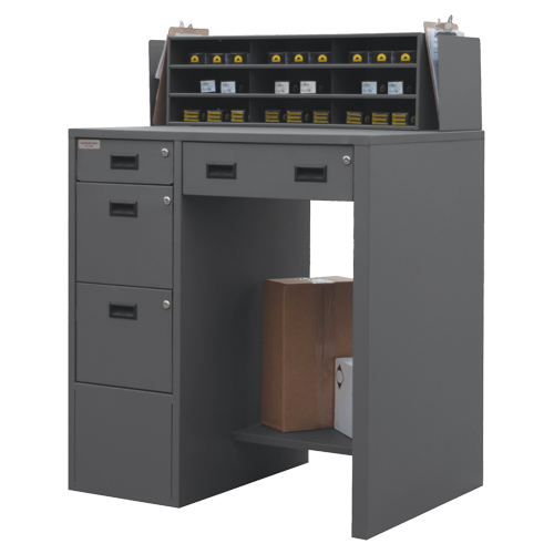 Shop Desk, 39" W x 29" D x 53" H, Grey Nuna Depot Inc.