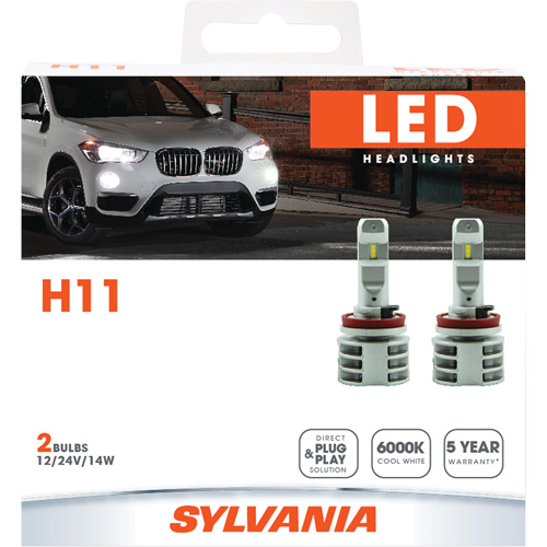 Ampoule pour feu avant H11, DEL, 13,2 W/17 W, Blanc Nuna Depot Inc.