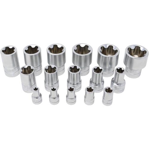 Jeu de douilles TORX EPR &agrave; 5 pans, 16 Morceaux, Prise de 1/4"/3/8"/1/2" Nuna Depot Inc.