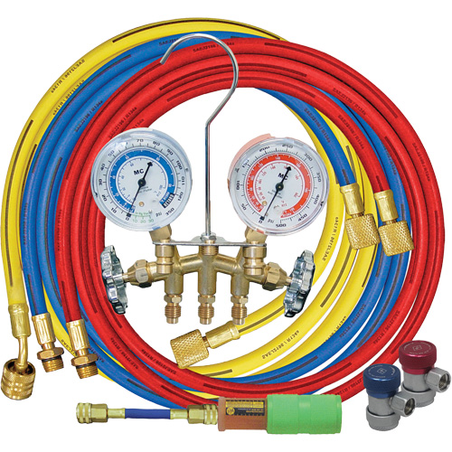Jeu de manom&egrave;tres collecteurs avec coupleurs manuels et mini-injecteur de colorant Nuna Depot Inc.