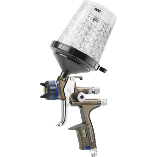 Pistolet de peinture de premi&egrave;re qualit&eacute; pour peinture automobile avec psi num&eacute;rique X5500 RP 1,3 O RPS D, Entr&eacute;e d'air 1/4" NPT, 10,24 pi³/min, Capacit&eacute; 0,6 L/0,9 L, 0,17 psi Nuna Depot Inc.