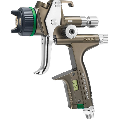 Pistolet de peinture de premi&egrave;re qualit&eacute; pour peinture automobile avec psi num&eacute;rique X5500 HVLP 1,2 I RPS D, Entr&eacute;e d'air 1/4" NPT, 15,19 pi³/min, Capacit&eacute; 0,6 L/0,9 L, 0,17 psi Nuna Depot Inc.
