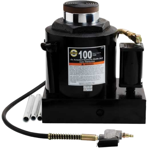 Air Actuated Bottle Jack, 100 Ton(s), Air Hydraulic/Manual Hydraulic, 17-22/25" Raised Height Nuna Depot Inc.