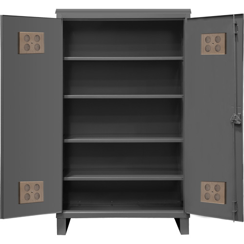 Armoire ext&eacute;rieure robuste, Acier, 4 Tablettes, 78" h x 48" la x 24" P, Gris Nuna Depot Inc.