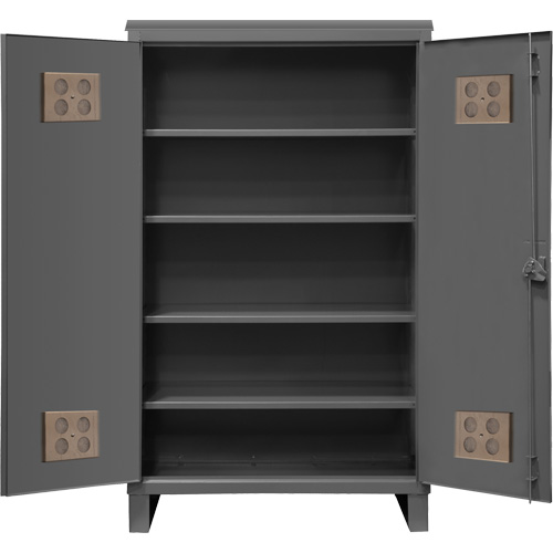 Armoire ext&eacute;rieure robuste, Acier, 4 Tablettes, 78" h x 60" la x 24" P, Gris Nuna Depot Inc.