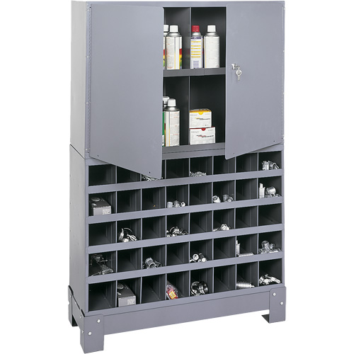 Modular Small Parts Storage Unit, Steel, 0 Drawers, 33-3/4" x 12-1/4" x 53-1/2", Grey Nuna Depot Inc.