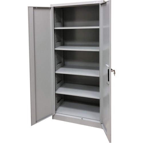 Storage Cabinet, Steel, 4 Shelves, 66" H x 30" W x 15" D, Grey Nuna Depot Inc.