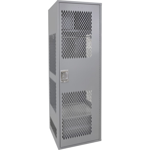 Gear Locker with Door, Steel, 24" W x 18" D x 72" H, Grey Nuna Depot Inc.