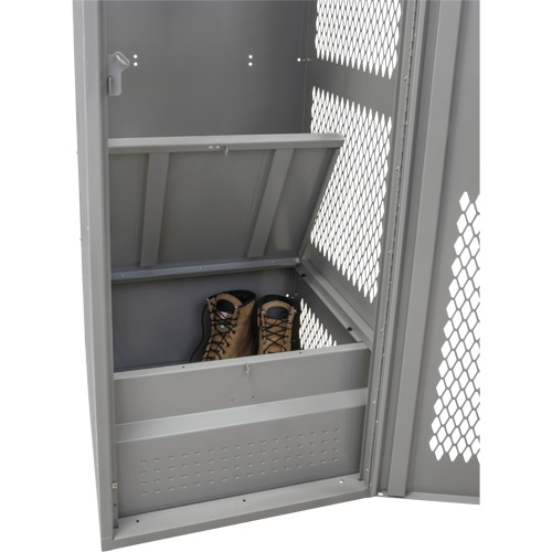 Gear Locker with Door, Steel, 24" W x 18" D x 72" H, Grey Nuna Depot Inc.
