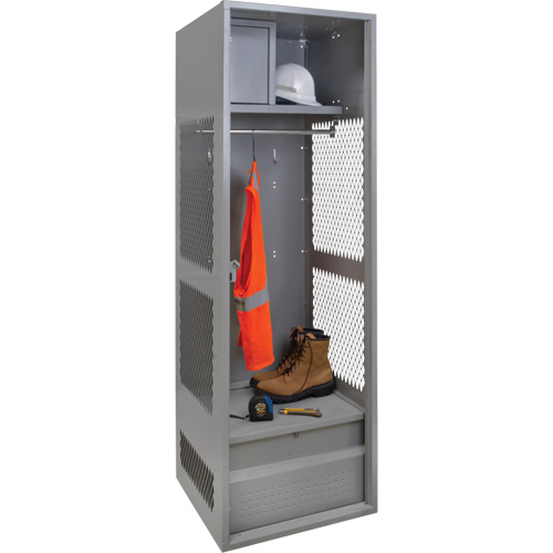 Gear Locker, Steel, 24" W x 24" D x 72" H, Grey Nuna Depot Inc.