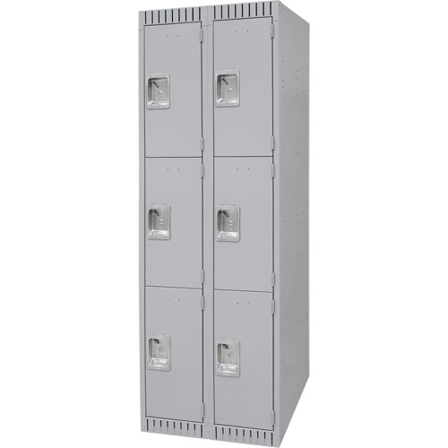 Casiers, 3 niveaux, Bloc de 2, 24" x 18" x 72", Acier, Gris, D&eacute;mont&eacute; Nuna Depot Inc.