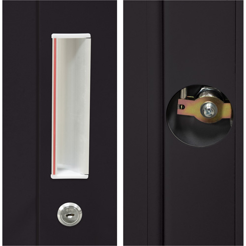 Combination Storage Cabinet, 36" W x 18" D x 72" H, Black Nuna Depot Inc.