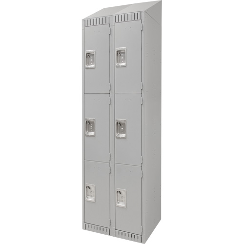 Casiers, 3 niveaux, Bloc de 2, 24" x 18" x 82", Acier, Gris, D&eacute;mont&eacute; Nuna Depot Inc.