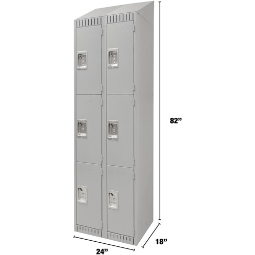 Casiers, 3 niveaux, Bloc de 2, 24" x 18" x 82", Acier, Gris, D&eacute;mont&eacute; Nuna Depot Inc.
